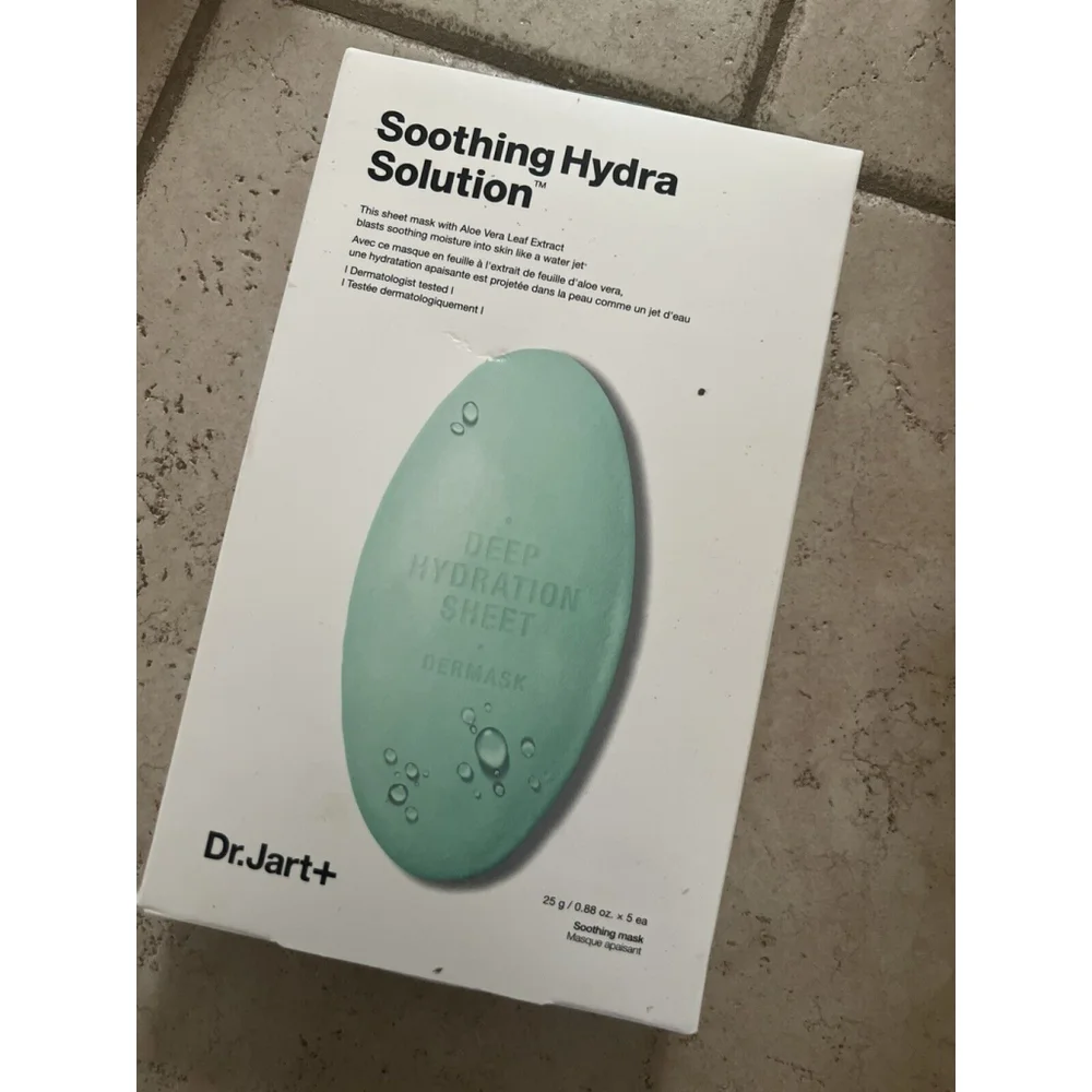 Dr. Jart+ Soothing Hydra Solution Sheet Mask, 5 Masks x 0.88 oz New